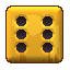 Gilded die showing a six